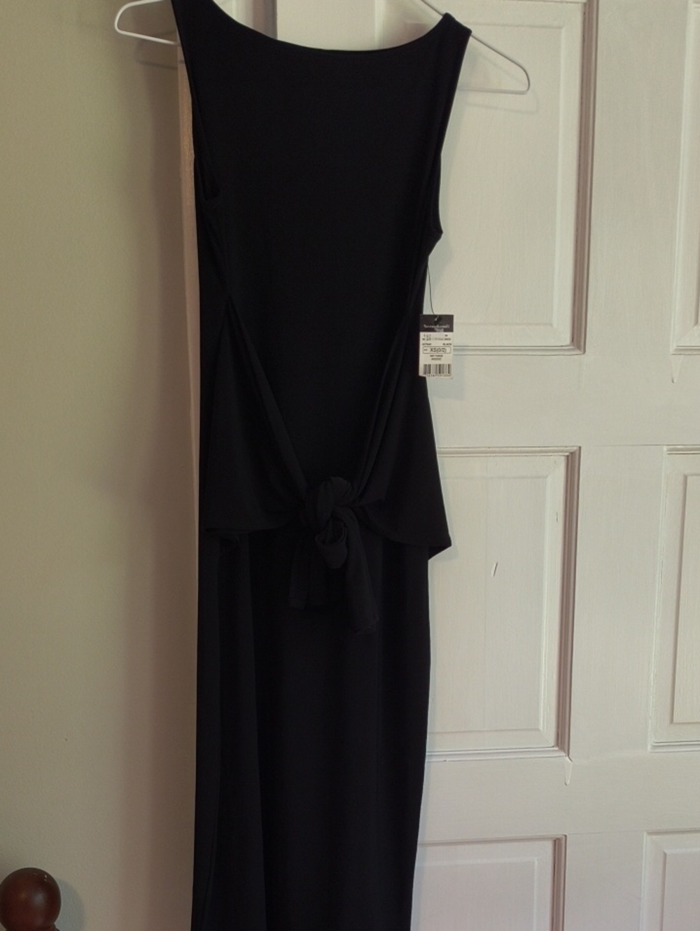 Norma Kamali Black Sleeveless Knot-Front Maxi